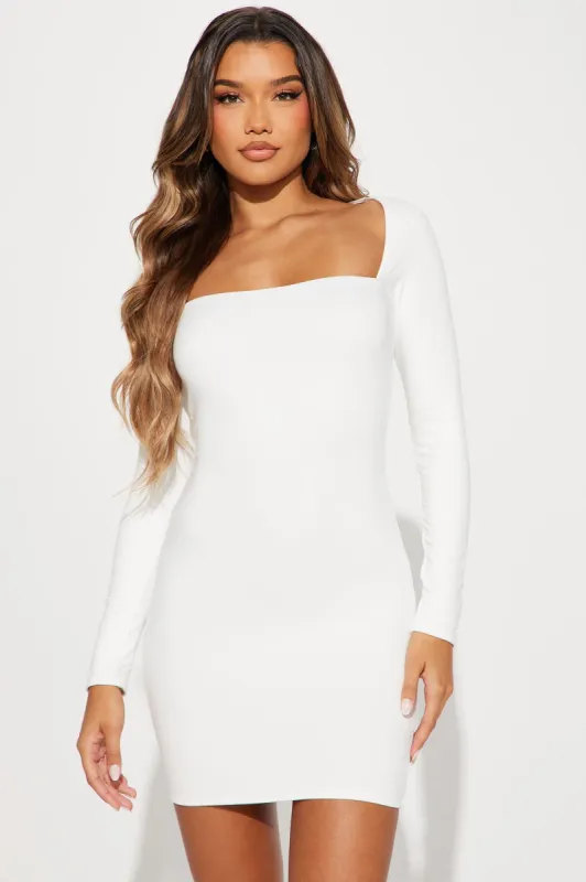 Jenna Double Lined Mini Dress - White sold by Fashion Nova