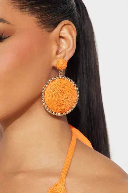 Vacation In Thailand Earrings - Orange sold by Fashion Nova