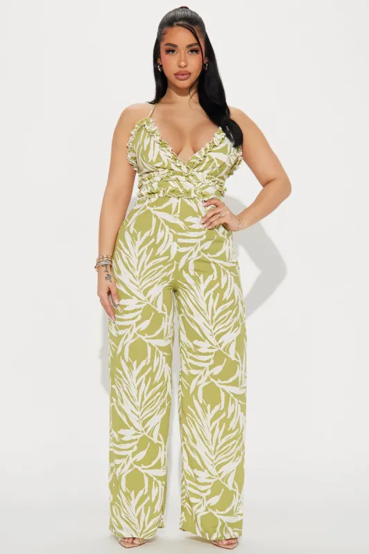 Golden Hour Jumpsuit - Olive sold by Fashion Nova