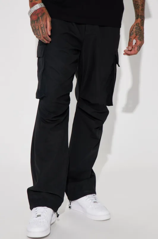 Fool For You Nylon Cargo Pants - Black sold by Fashion Nova