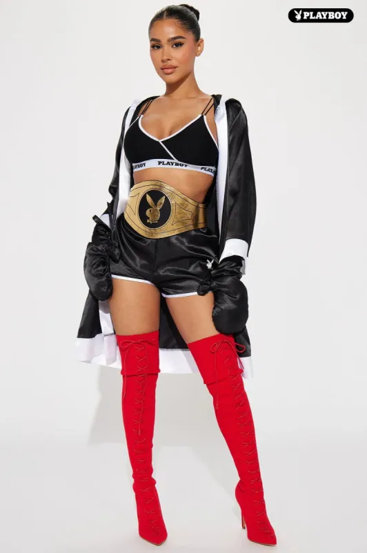 Playboy Knock Out Bunny 5 Piece Costume Set - Black sold by Fashion Nova