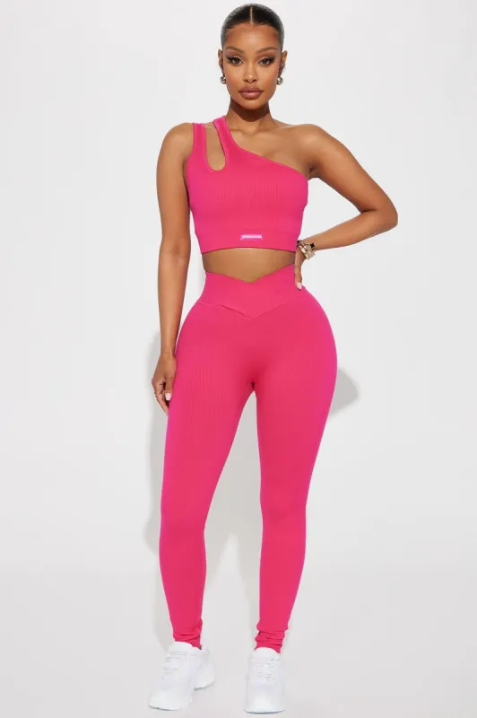 Namaste Seamless Active Leggings - Fuchsia sold by Fashion Nova