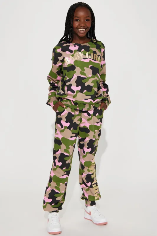 Mini Baby Girl French Terry Jogger Set - Camouflage sold by Fashion Nova