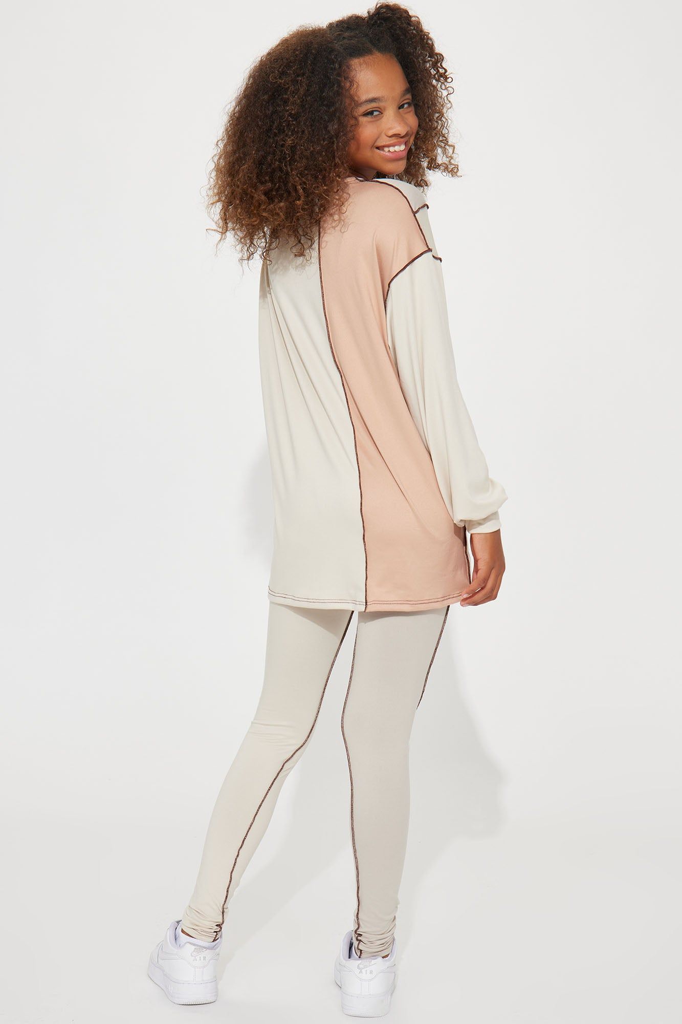 Mini No Drama Please Colorblock Legging Set - Taupe/combo sold by Fashion Nova product image thumbnail 3