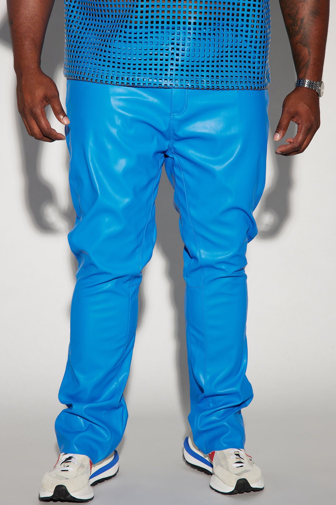 Upscale Faux Leather Flare Pants - Blue sold by Fashion Nova product image thumbnail 2