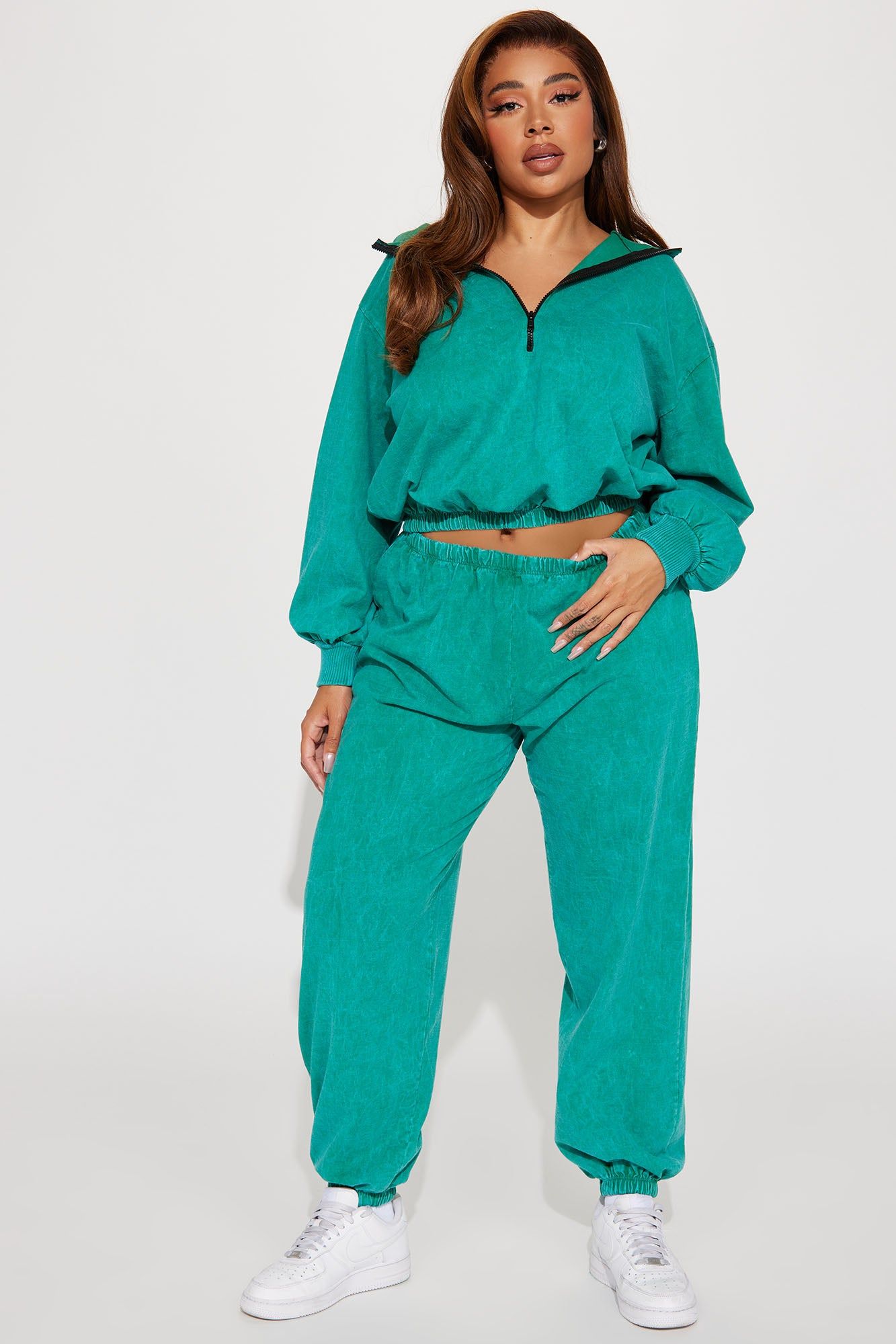 Tia Mineral Wash Pant Set - Teal sold by Fashion Nova product image thumbnail 4
