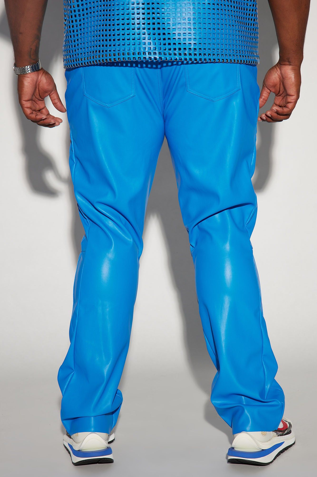 Upscale Faux Leather Flare Pants - Blue sold by Fashion Nova product image thumbnail 7