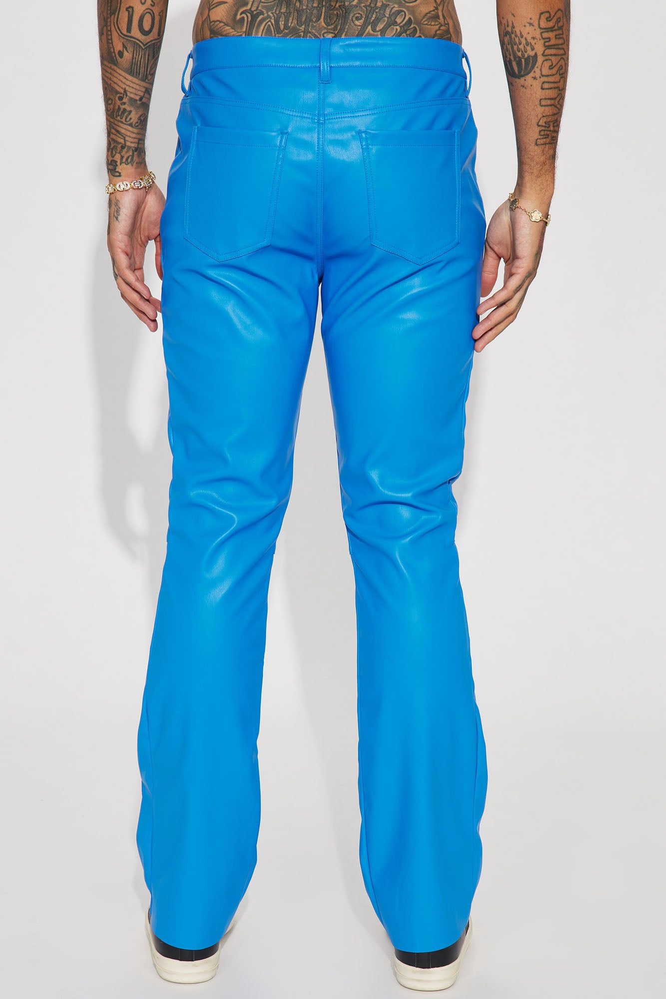 Upscale Faux Leather Flare Pants - Blue sold by Fashion Nova product image thumbnail 5