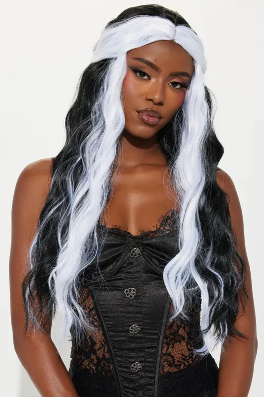 Monster Bride Highlight Costume Wig - Black/White sold by Fashion Nova