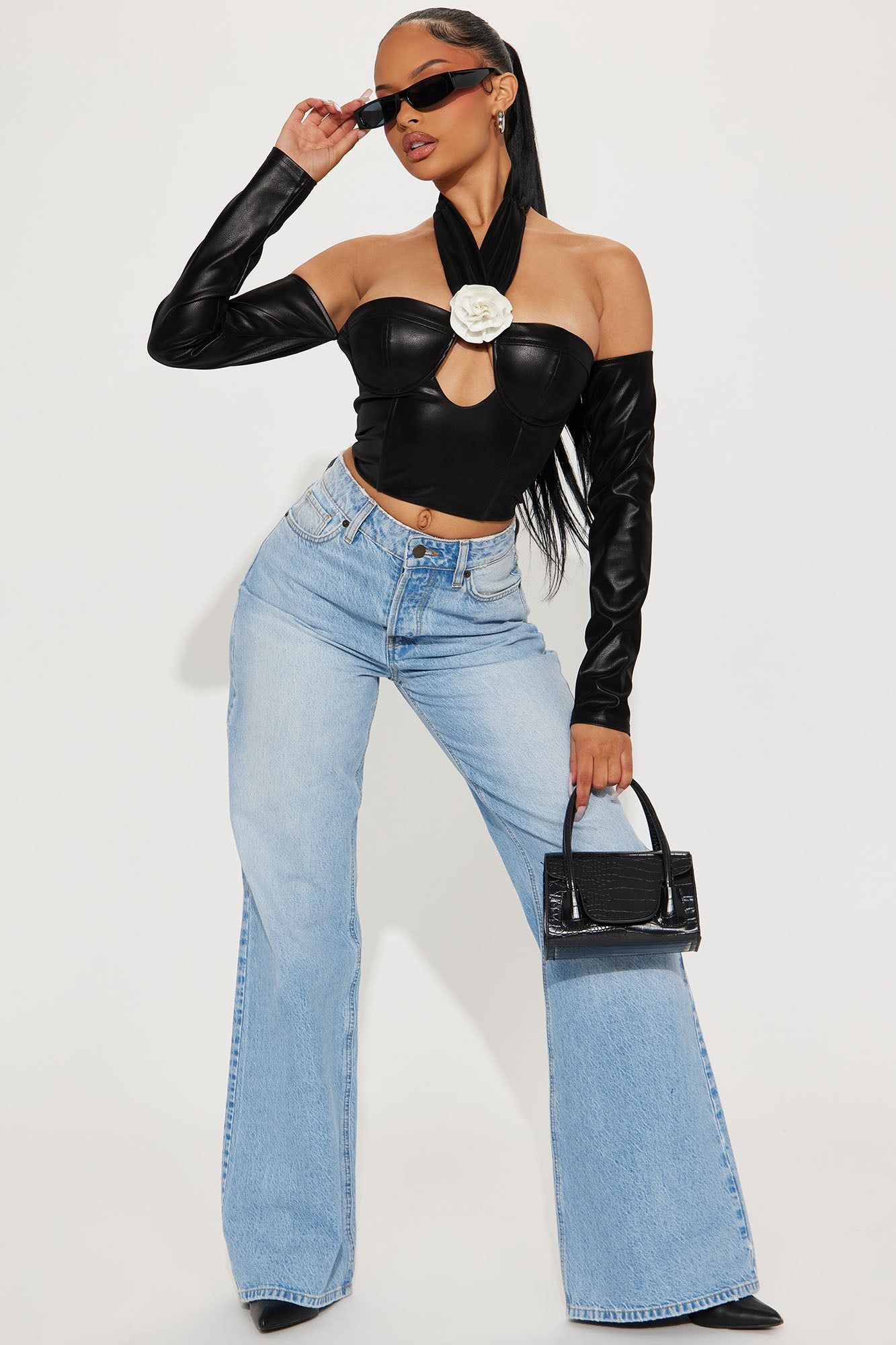Best Of Both Faux Leather Corset Top - Black sold by Fashion Nova product image thumbnail 2