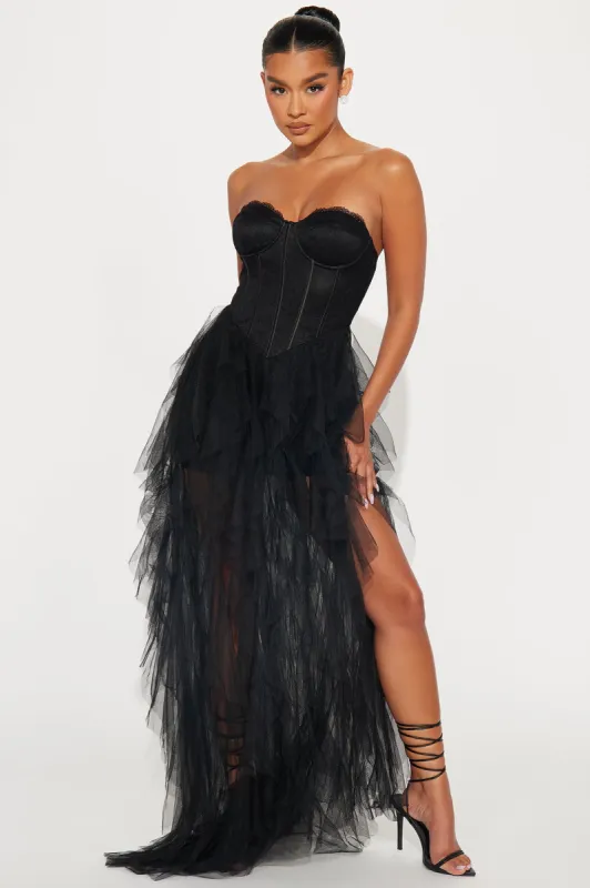 Lucy Tulle Gown - Black sold by Fashion Nova