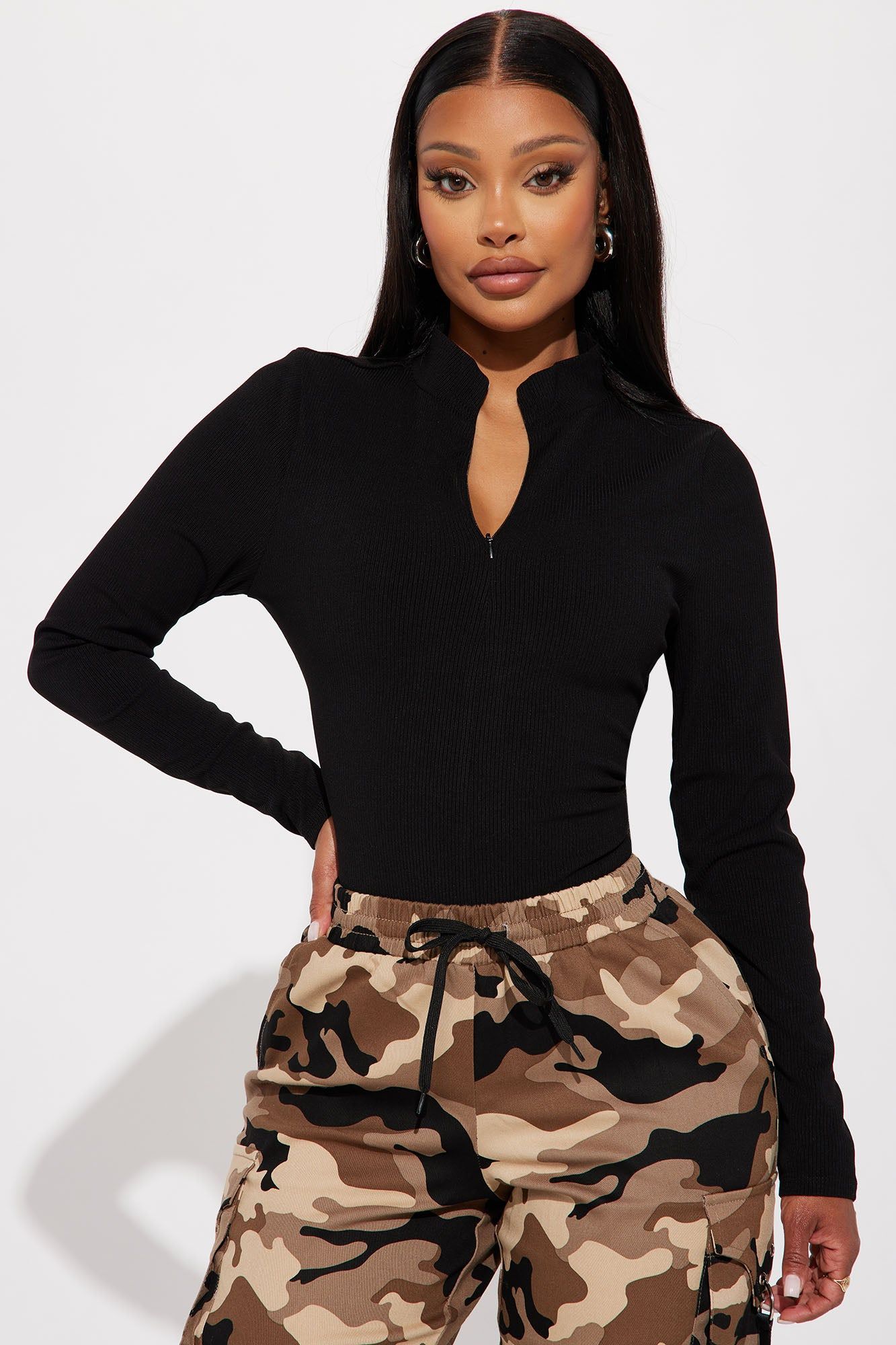 Melanie Ribbed Bodysuit - Black sold by Fashion Nova product image thumbnail 3