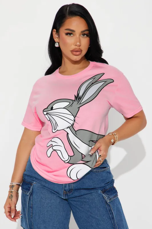 Bugs Bunny Jumbo Print Graphic Tee - Pink sold by Fashion Nova
