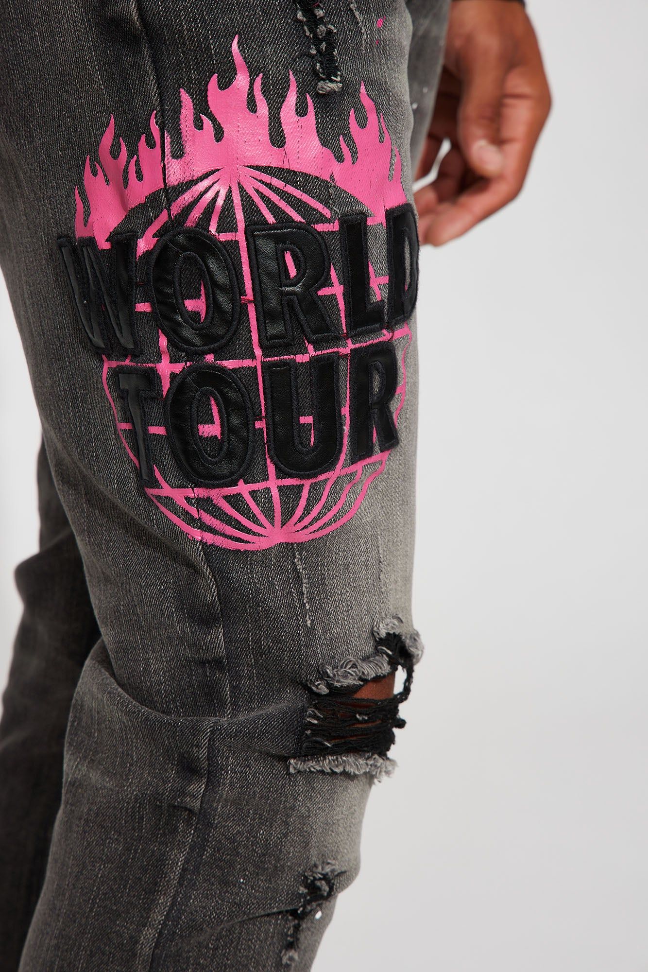 Face It Stacked Skinny Jeans - Black Wash sold by Fashion Nova product image thumbnail 3