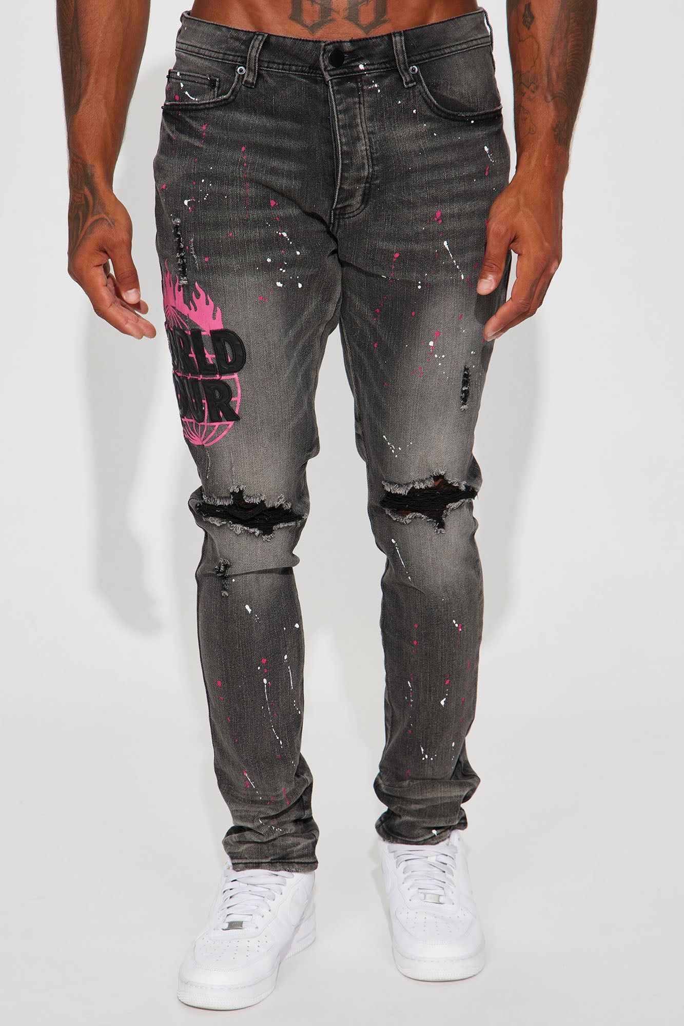 Face It Stacked Skinny Jeans - Black Wash sold by Fashion Nova product image thumbnail 4