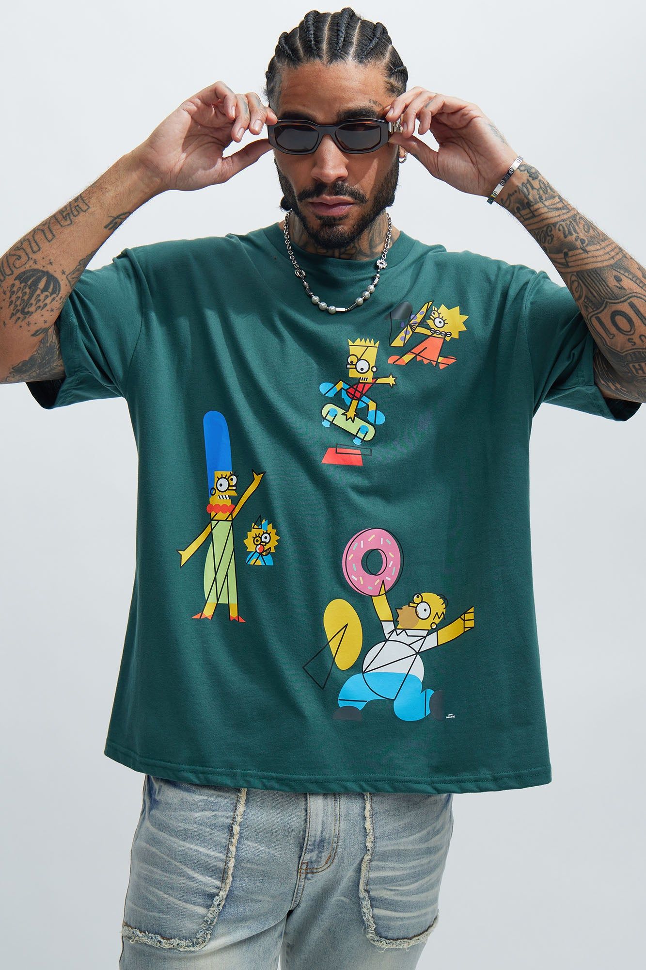 The Simpsons Abstract Art Short Sleeve Tee - Green sold by Fashion Nova