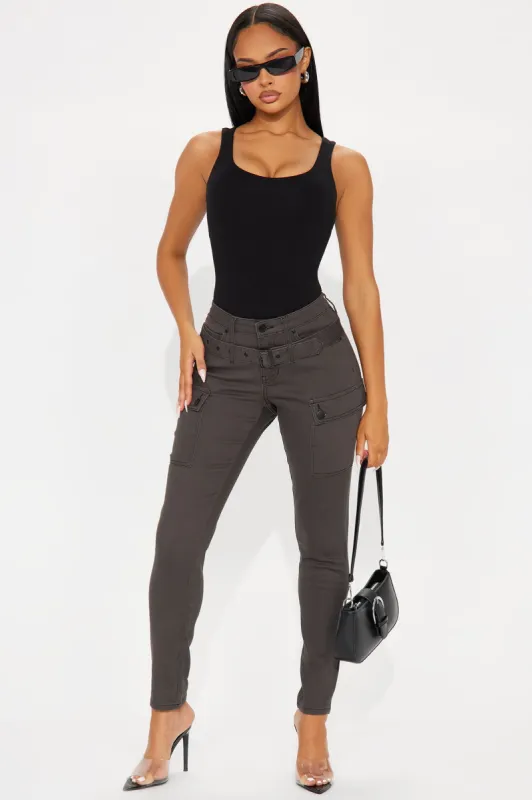 Make It Known Skinny Pant - Charcoal sold by Fashion Nova