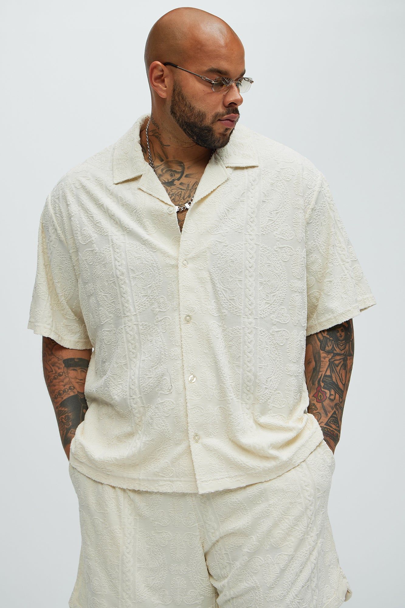 Link Textured Shirt - Cream sold by Fashion Nova product image thumbnail 5