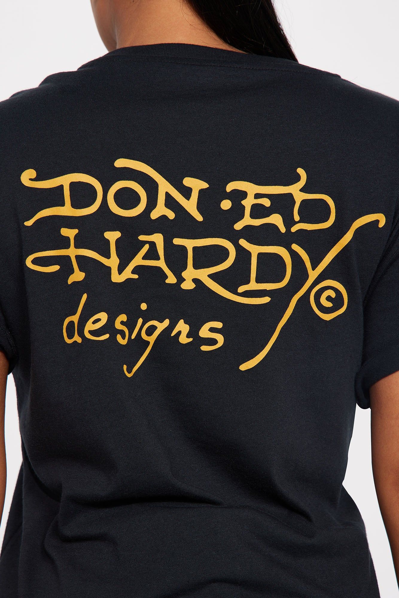 Love Kills Ed Hardy Rhinestone Tee - Black sold by Fashion Nova product image thumbnail 3