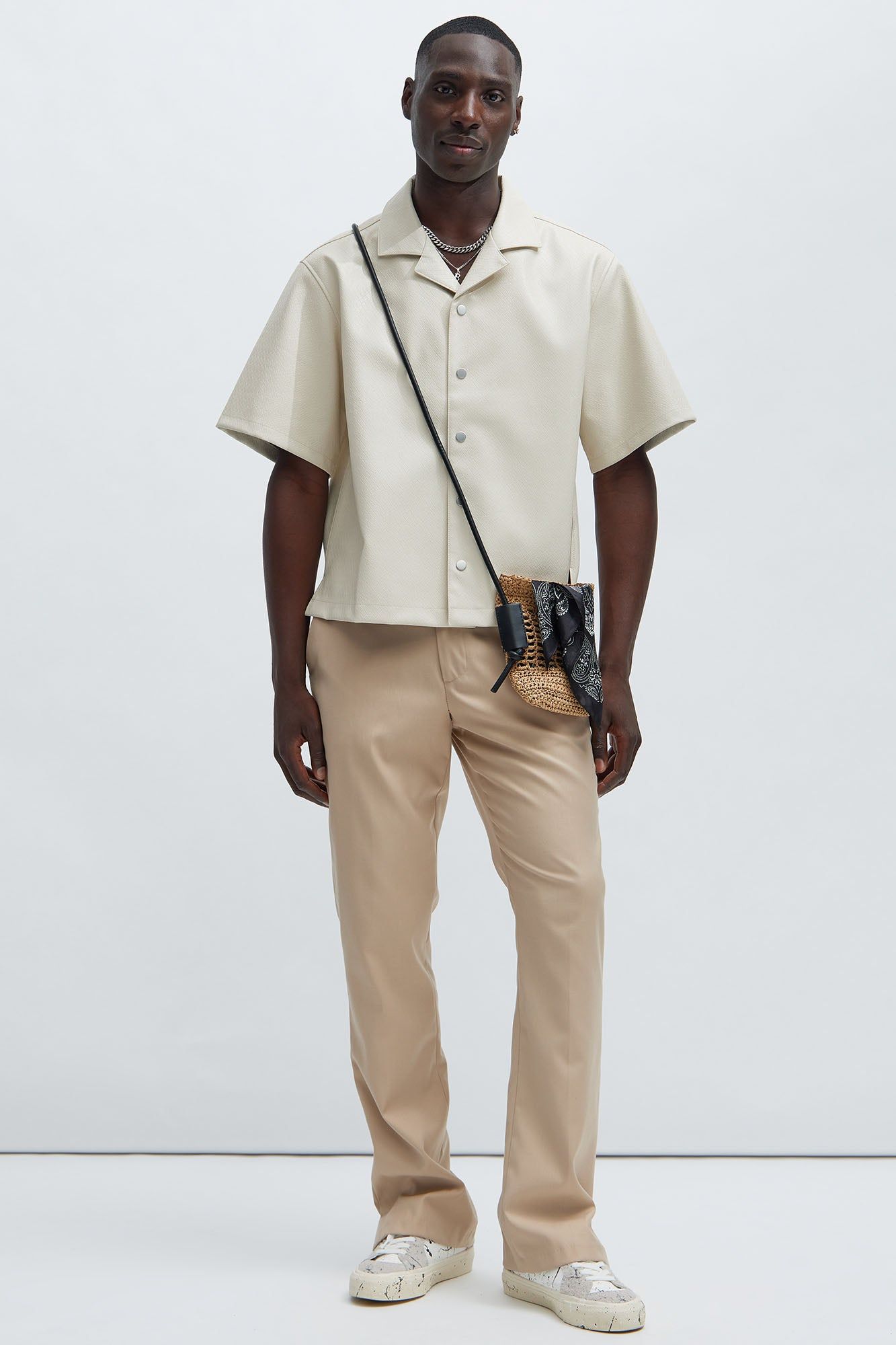 Prospect Faux Leather Shirt - Cream sold by Fashion Nova product image thumbnail 2