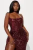 Closing Night Sequin Gown - Wine sold by Fashion Nova
