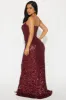 Closing Night Sequin Gown - Wine sold by Fashion Nova