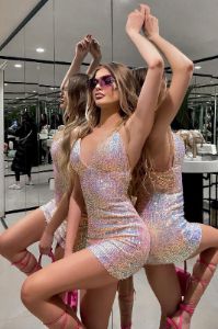 Keep Your Shine Sequin Mini Dress - Blush sold by Fashion Nova