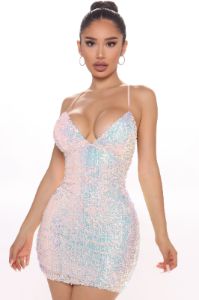 Keep Your Shine Sequin Mini Dress - Blush sold by Fashion Nova