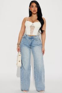 Sasha Lace Corset Top - Cream sold by Fashion Nova