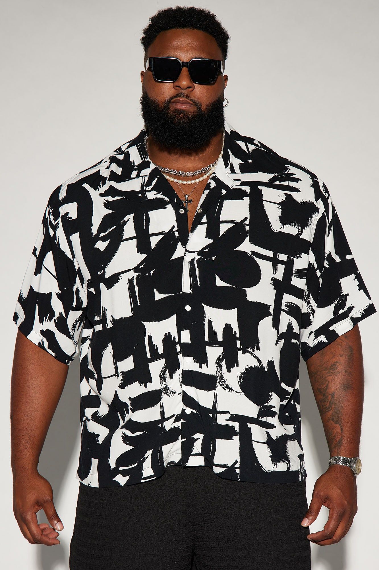 Perfect Strokes Button Up Shirt - Black/combo sold by Fashion Nova product image thumbnail 3