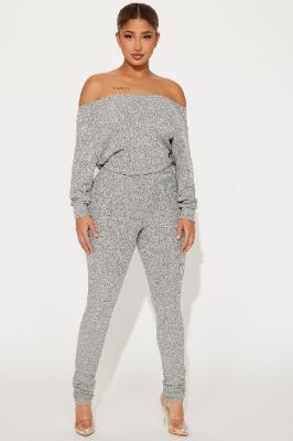 The Way To Go Jumpsuit  - Heather Grey sold by Fashion Nova