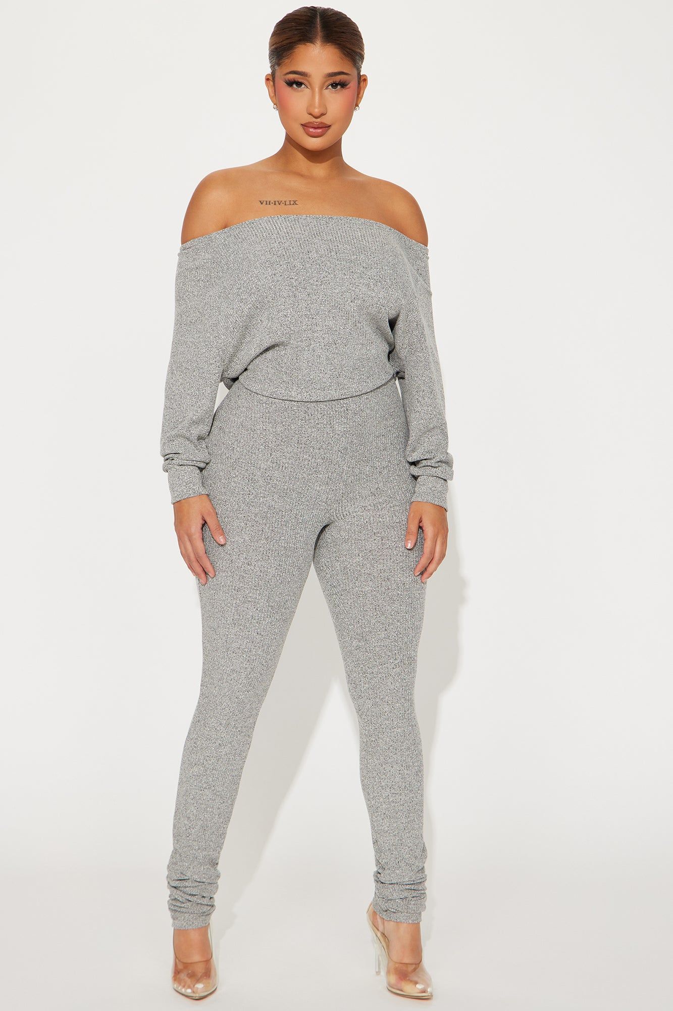 The Way To Go Jumpsuit - Heather Grey sold by Fashion Nova