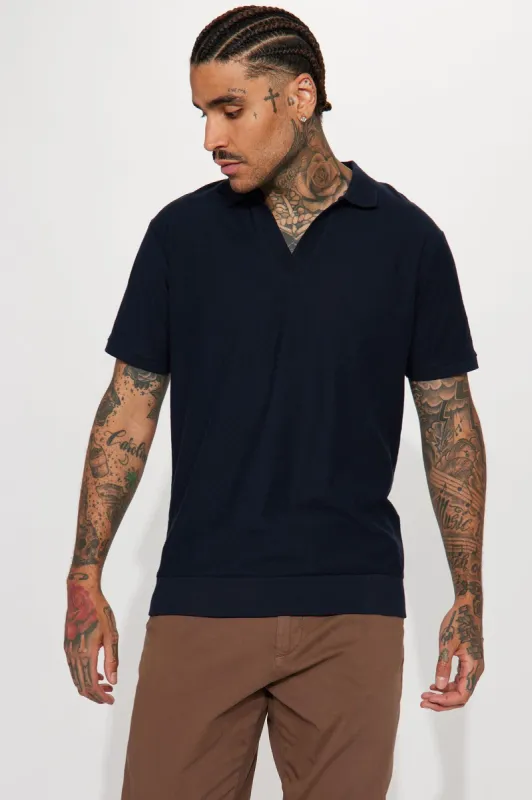 Papi Short Sleeve Polo - Navy sold by Fashion Nova