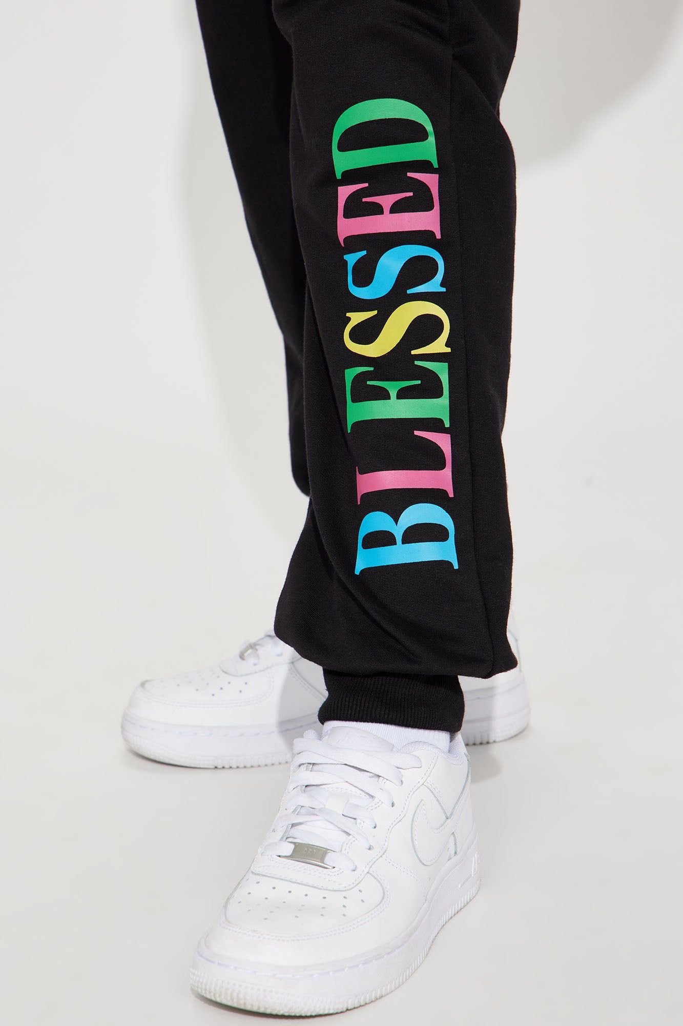 Mini Oh Yes I'm Blessed French Terry Jogger Set - Black sold by Fashion Nova product image thumbnail 3