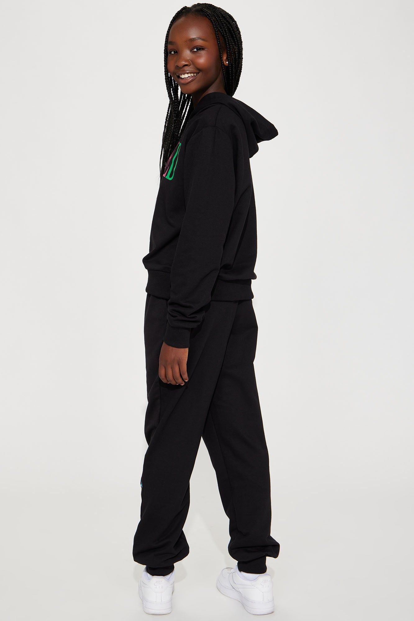 Mini Oh Yes I'm Blessed French Terry Jogger Set - Black sold by Fashion Nova product image thumbnail 4