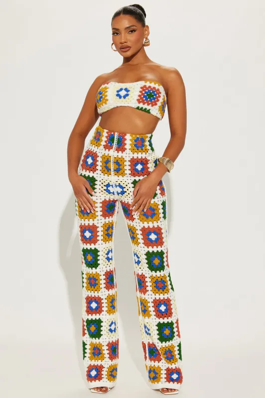 Daisy 3 Piece Crochet Pant Set - Multi Color | Parallel