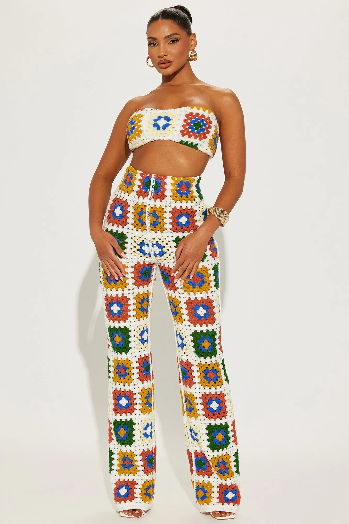 Desert Dreams Crochet Pant Set - Multi Color sold by Fashion Nova