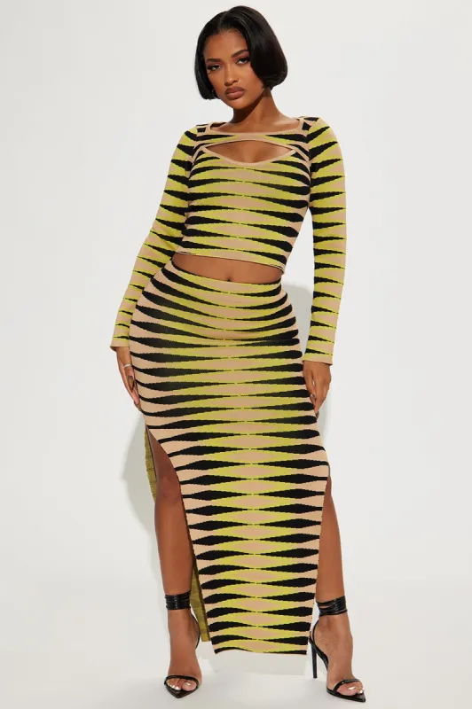 Focus On Me Sweater Skirt Set - Taupe/combo sold by Fashion Nova