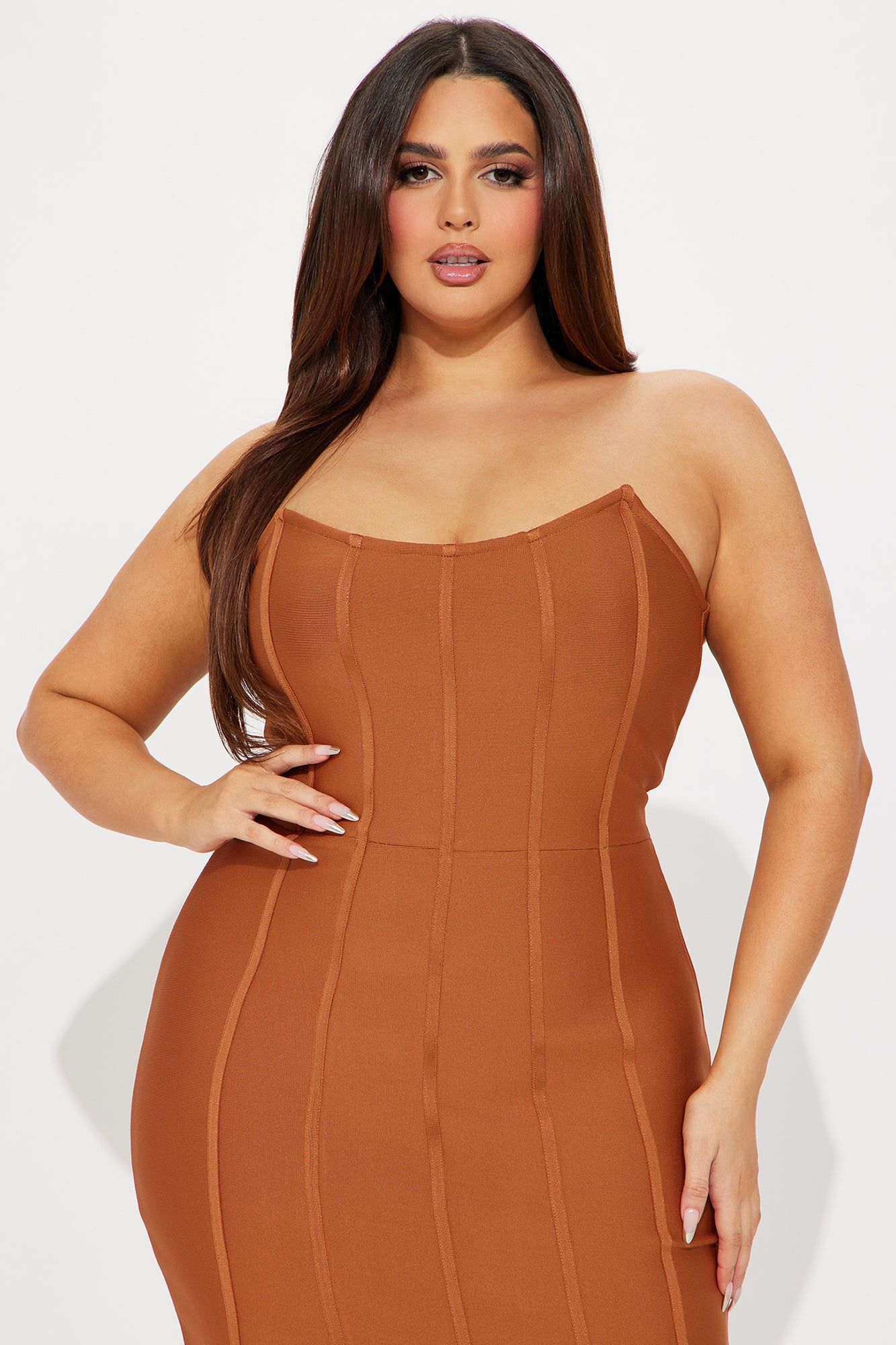 Carla Bandage Midi Dress - Cognac sold by Fashion Nova product image thumbnail 5