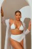 Beach Shade Stripe Cover Up Kimono - White sold by Fashion Nova