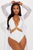 Beach Shade Stripe Cover Up Kimono - White sold by Fashion Nova