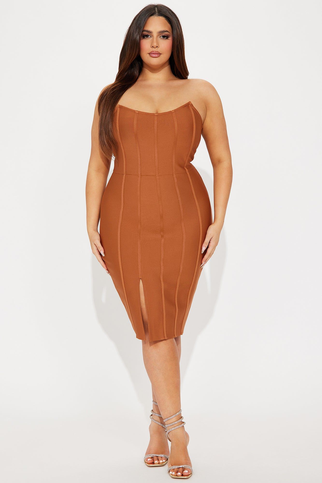 Carla Bandage Midi Dress - Cognac sold by Fashion Nova product image thumbnail 4