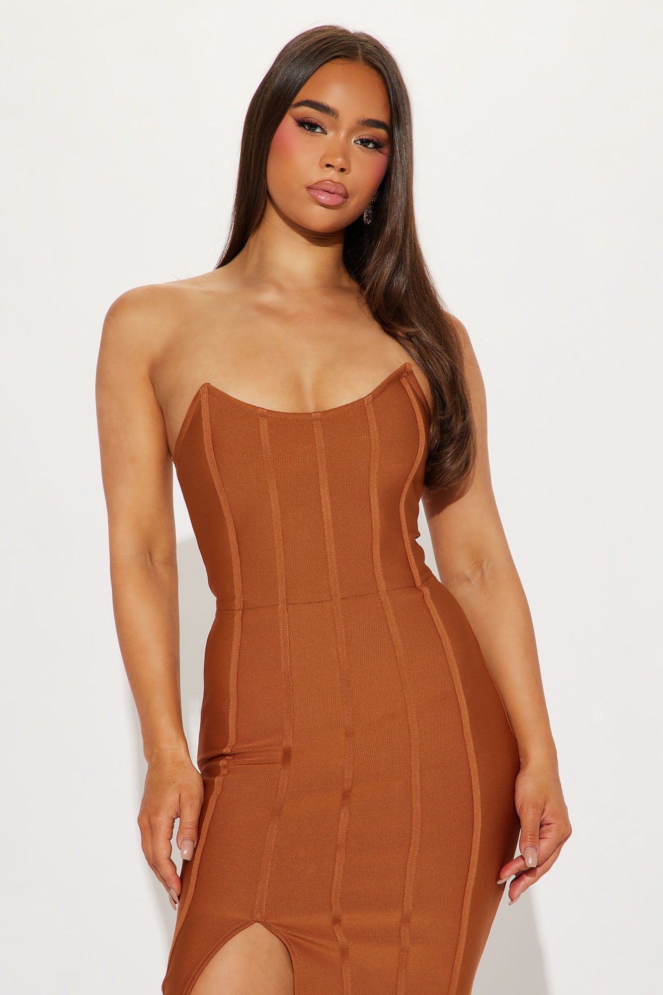 Carla Bandage Midi Dress - Cognac sold by Fashion Nova product image thumbnail 2