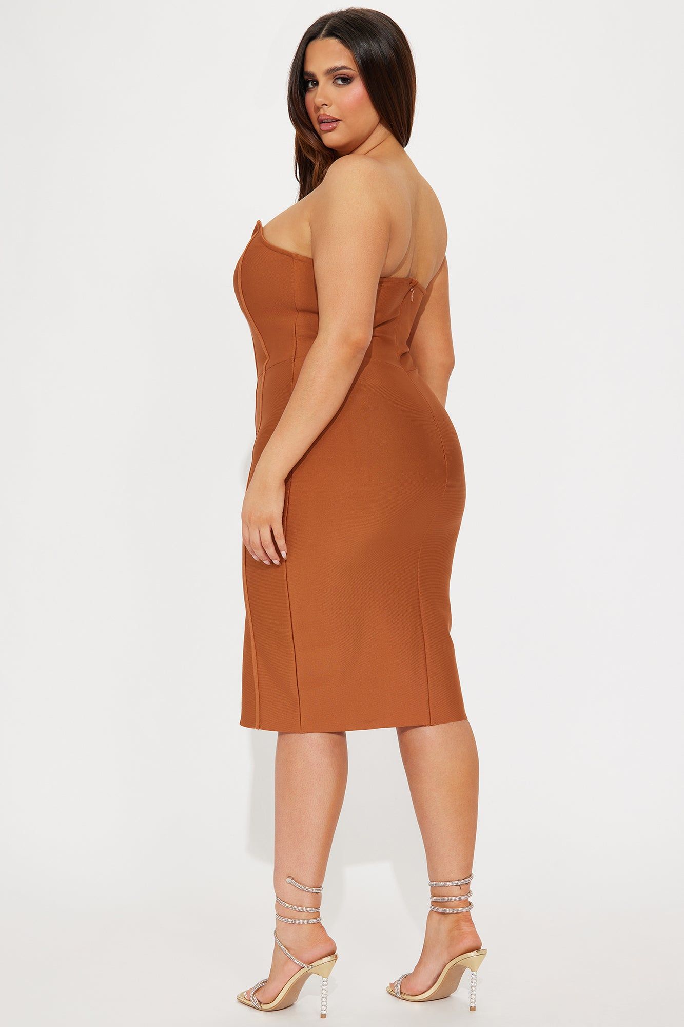 Carla Bandage Midi Dress - Cognac sold by Fashion Nova product image thumbnail 6