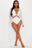 Beach Shade Stripe Cover Up Kimono - White sold by Fashion Nova