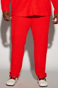 Dean Textured Slim Pants - Red sold by Fashion Nova