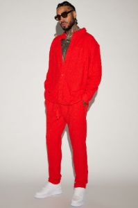 Dean Textured Slim Pants - Red sold by Fashion Nova