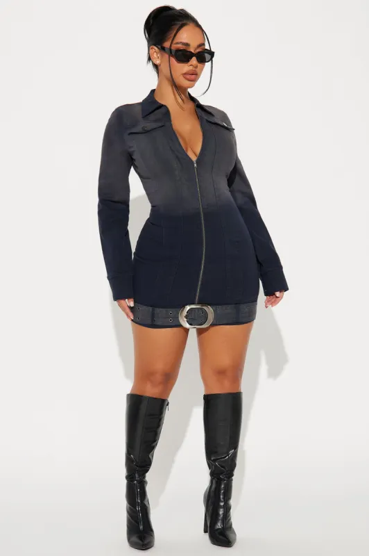 Charli Denim Mini Dress - Dark Wash sold by Fashion Nova