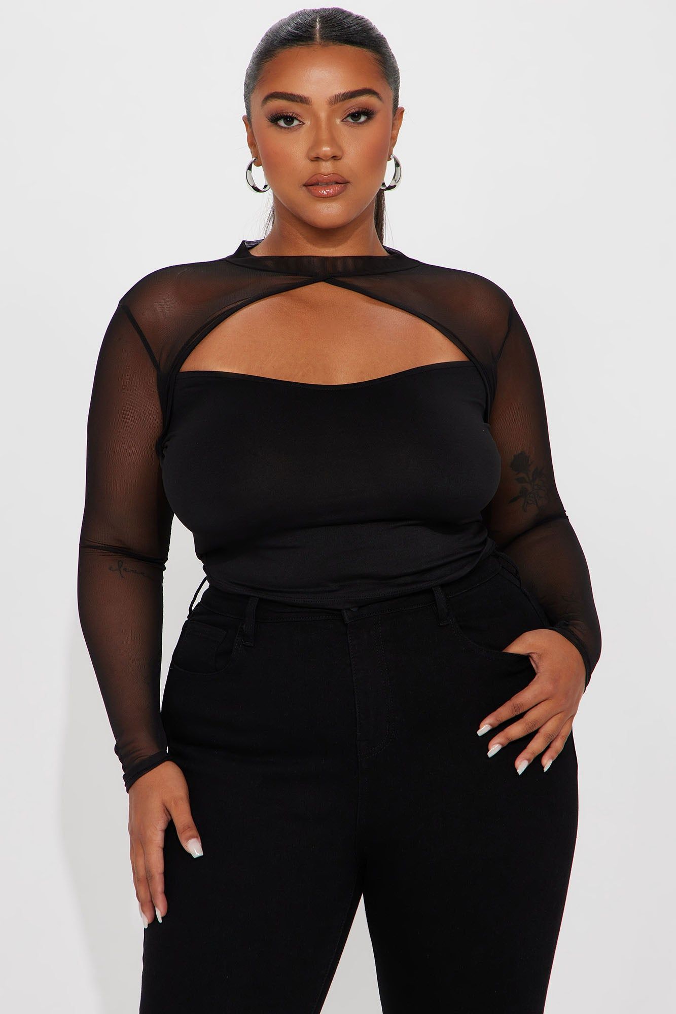 No Promises Mesh Top - Black sold by Fashion Nova product image thumbnail 4