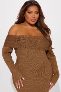 Tamara Sweater Maxi Dress - Camel sold by Fashion Nova